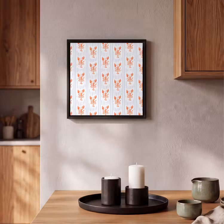 Meer – Hummer – Orange – Blau Canvas met baklijst klein 1124 -atmosphere_sfeer2_global