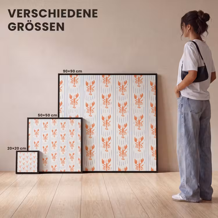 Meer – Hummer – Orange – Blau Canvas met baklijst klein 1124 -comparison_formatenoverzicht_DE