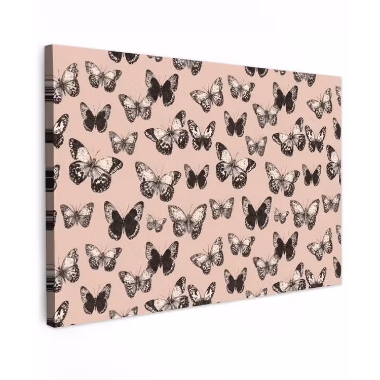 Tijdloos - Vlinders - Perzik canvas 2cm klein 34 -z3d