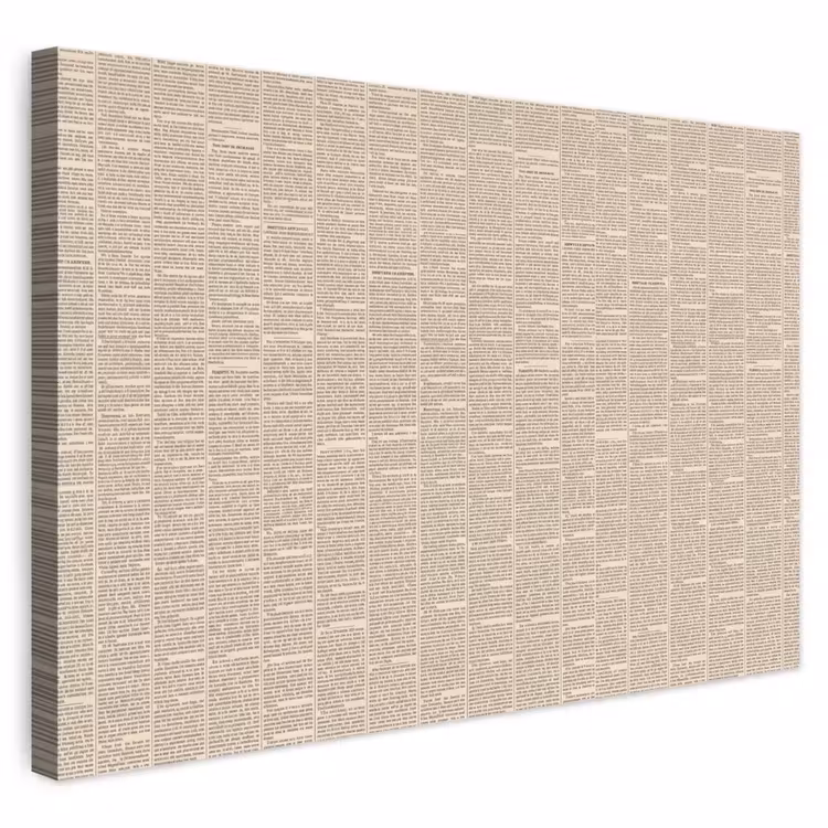 Krant - Nieuws - Historisch - Vintage - Beige canvas 2cm klein -3d