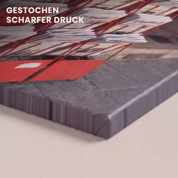 Kranten - Rek - Stedelijk - Dagelijks leven - Rood canvas 2cm klein -closeup_print_DE