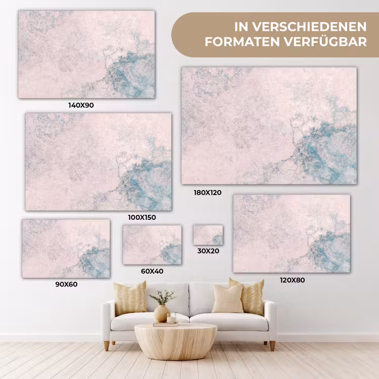 Cement - Beton - Retro - Industrieel - Wit - Blauw canvas 2cm klein -Xsfeer8_DE