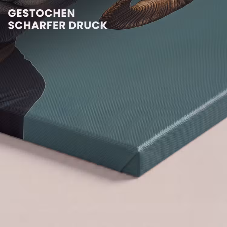 Geit - Hoorns - Kokskleding canvas 2cm klein -closeup_print_DE