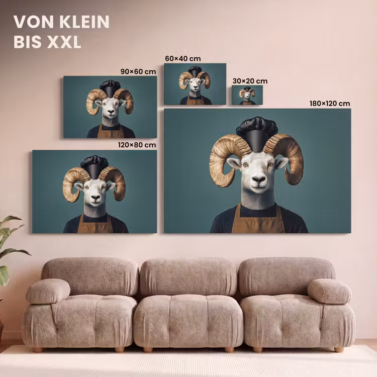 Geit - Hoorns - Kokskleding canvas 2cm klein -Xsfeer8_DE