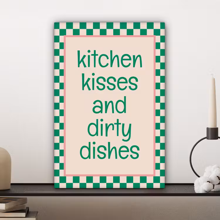 Quote - Groen - Geblokt - Keuken canvas 2cm klein -atmosphere_sfeer3_global
