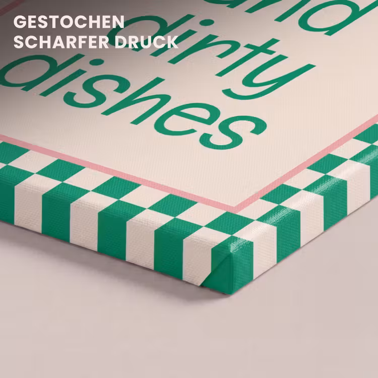 Quote - Groen - Geblokt - Keuken canvas 2cm klein -uniquesellingpoint_afwerking-onlywow_DE