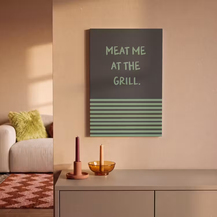 Quote - Groen - Grill - Zomer canvas 2cm klein -sfeer1