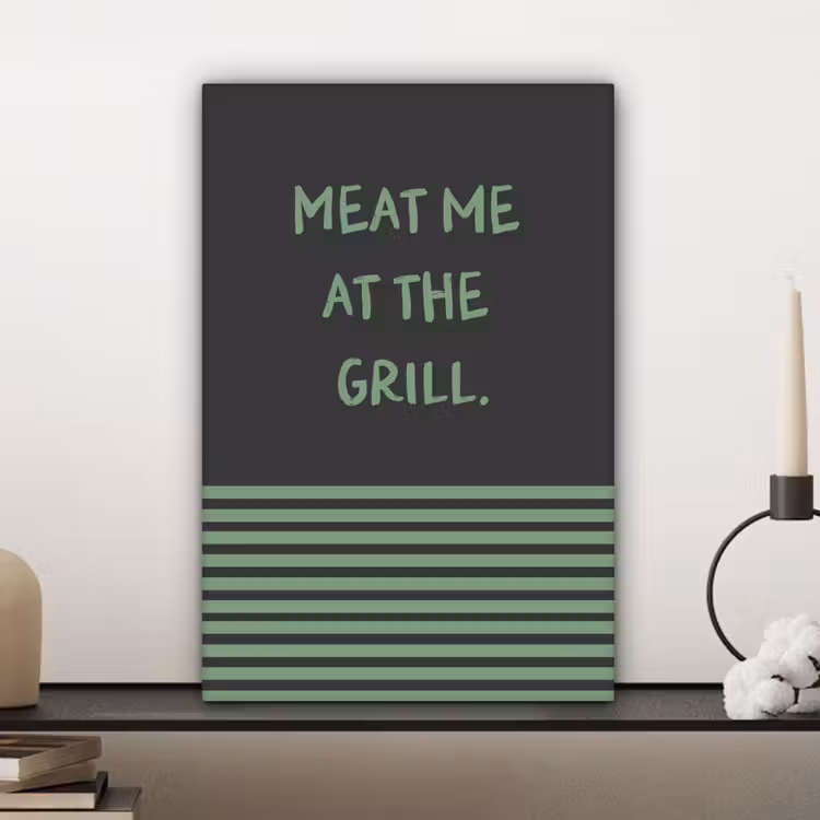 Quote - Groen - Grill - Zomer canvas 2cm klein -sfeer6