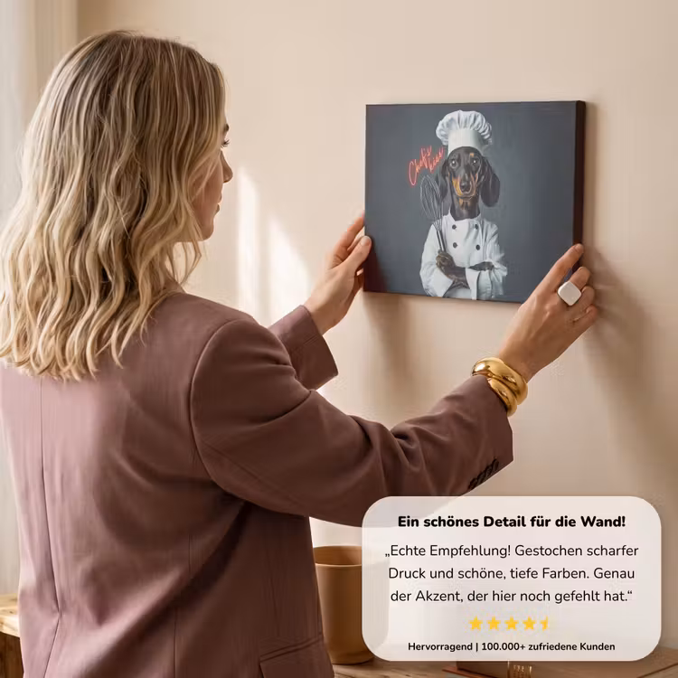 Quote - Neon - Hond - Kokskleding canvas 2cm klein -Xsfeer7_DE