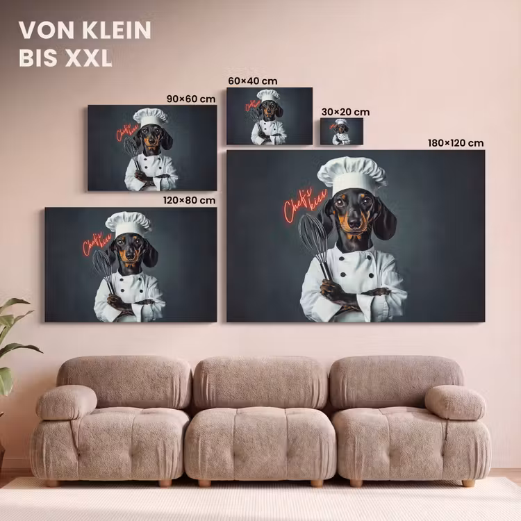 Quote - Neon - Hond - Kokskleding canvas 2cm klein -Xsfeer8_DE