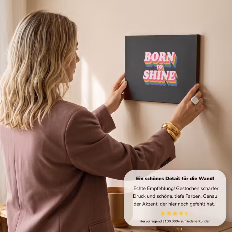 Quote - Regenboog - Roze - Zwart canvas 2cm klein -Xsfeer7_DE