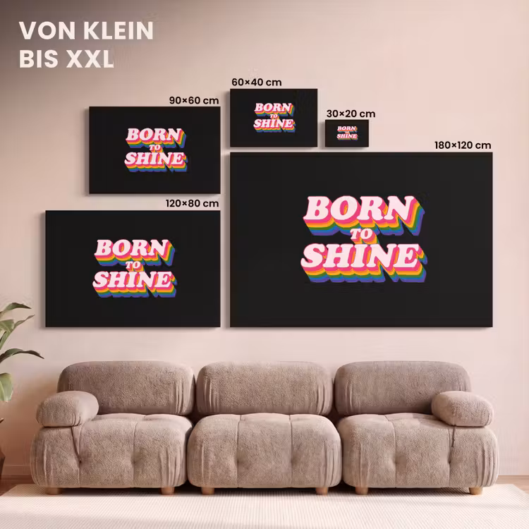 Quote - Regenboog - Roze - Zwart canvas 2cm klein -Xsfeer8_DE