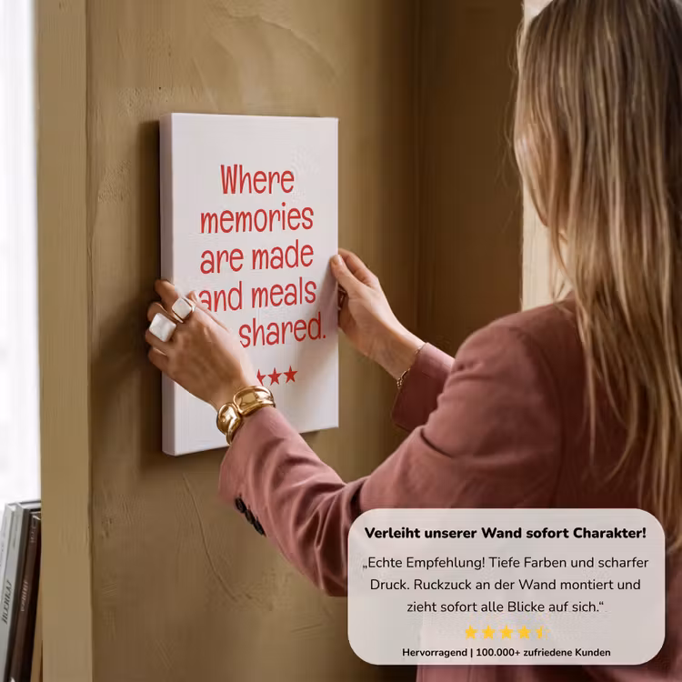 Quote - Sterren - Rood - Memories canvas 2cm klein -Xsfeer7_DE