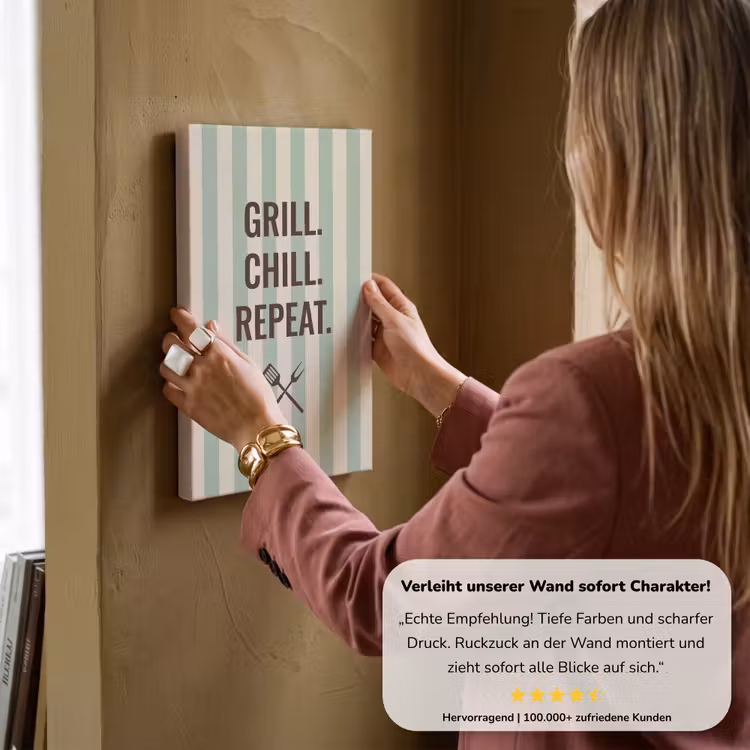 Quote - Strepen - Grill canvas 2cm klein -sfeer3
