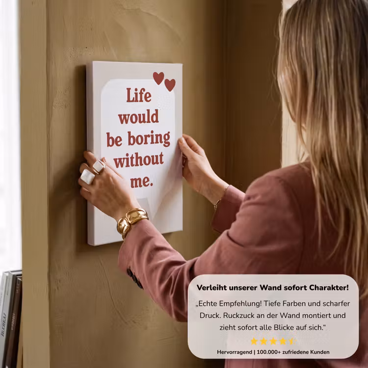 Quote - Tekstballon - Hartjes canvas 2cm klein -Xsfeer7_DE