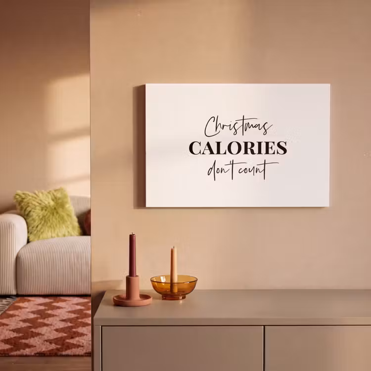 Kerst quote - Winter - Christmas calories - Wit canvas 2cm klein -sfeer1