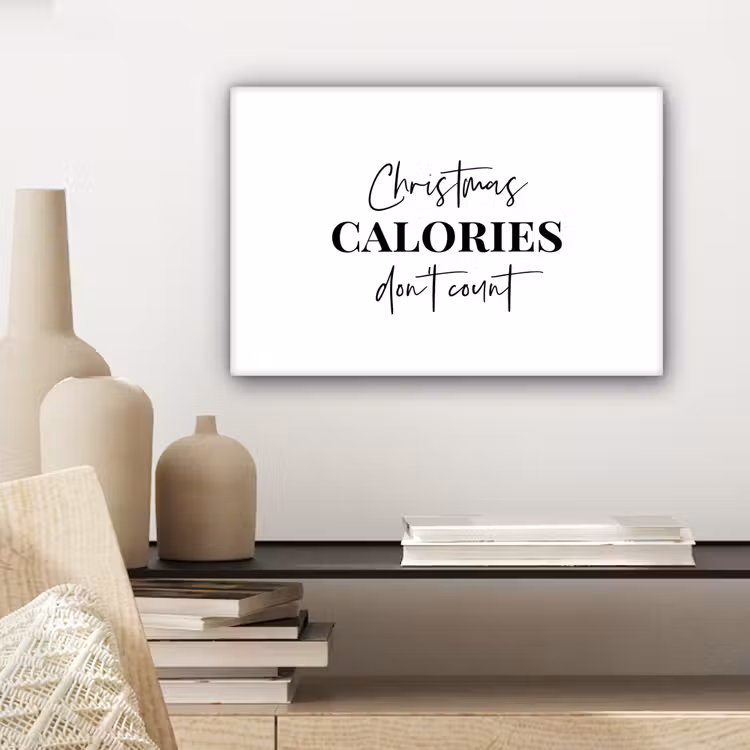 Kerst quote - Winter - Christmas calories - Wit canvas 2cm klein -sfeer6