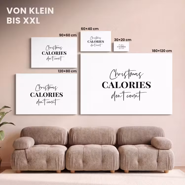 Kerst quote - Winter - Christmas calories - Wit canvas 2cm klein -Xsfeer8_DE