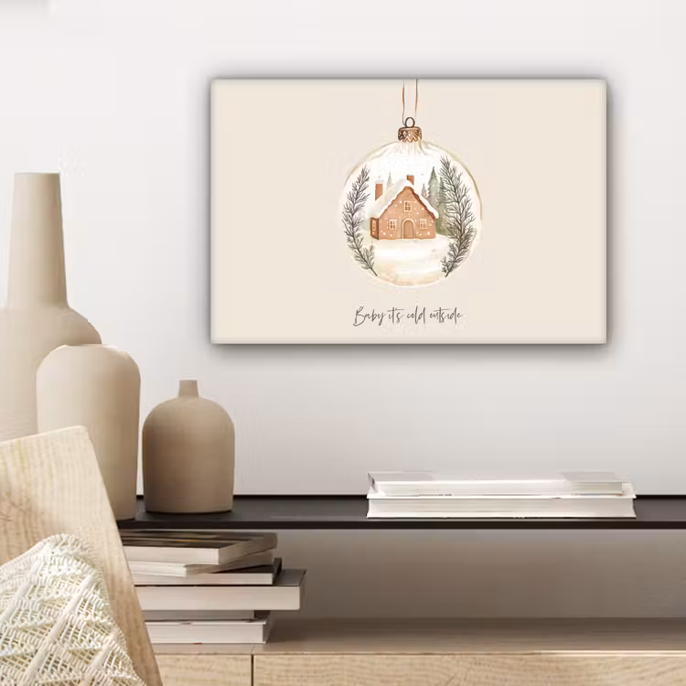 Quote - Winter - Kerst - Beige - Kerstbal canvas 2cm klein -closeup_print_DE