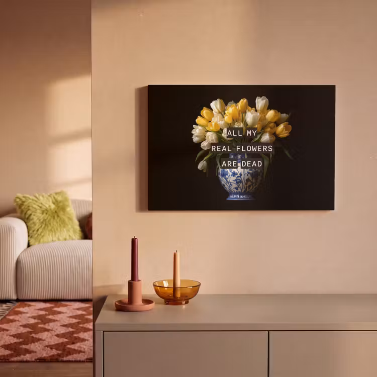Quotes - Bloem - Tulp - Geel canvas 2cm klein -sfeer1