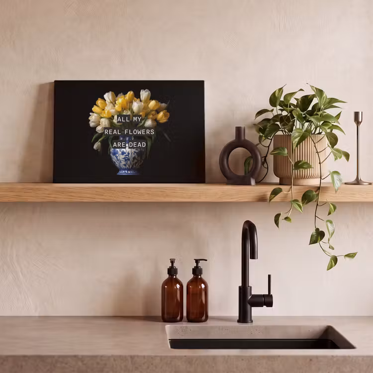 Quotes - Bloem - Tulp - Geel canvas 2cm klein -sfeer3
