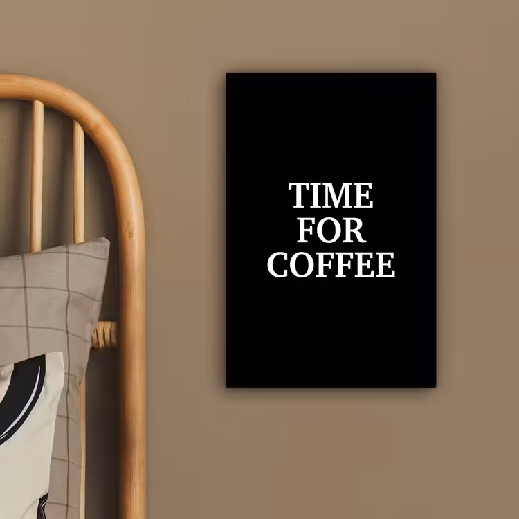 Quotes - Letters - Koffie - Zwart canvas 2cm klein -atmosphere_sfeer3_global