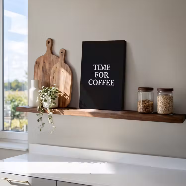 Quotes - Letters - Koffie - Zwart canvas 2cm klein -closeup_print_DE