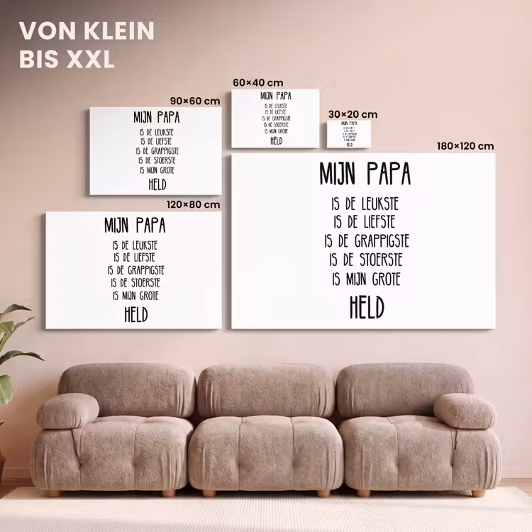 Quotes - Papa is mijn grote held - Spreuken - Papa canvas 2cm klein -Xsfeer8_DE