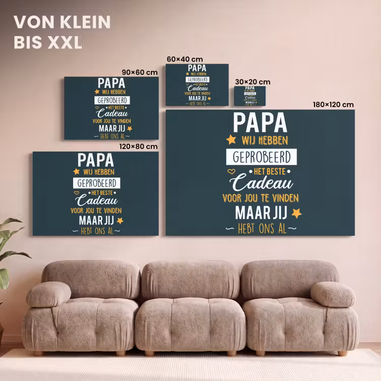 Quotes - Papa - Spreuken - Papa jij hebt ons al canvas 2cm klein -Xsfeer8_DE