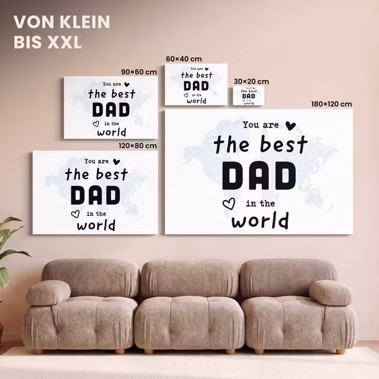 Quotes - The best dad in the world - Spreuken - Papa canvas 2cm klein -Xsfeer8_DE