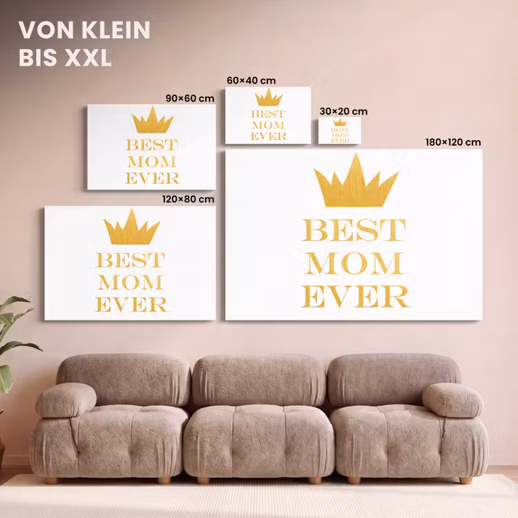 Quotes - Best mom ever - Spreuken - Mama canvas 2cm klein -uniquesellingpoint_afwerking-onlywow_DE