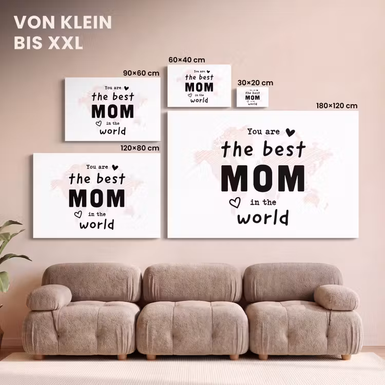 Quotes - You are the best mom in the world - Spreuken - Mama canvas 2cm klein -Xsfeer8_DE