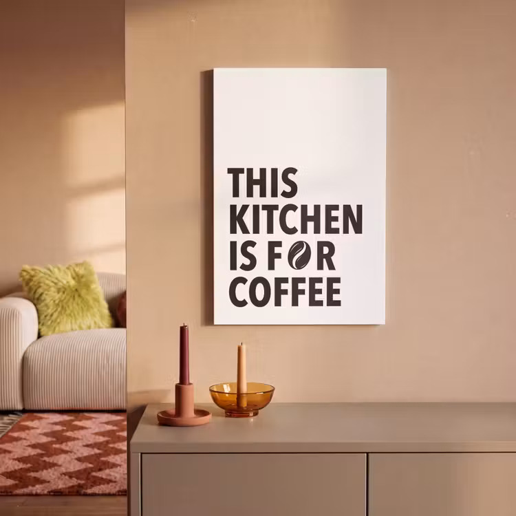 Quotes - Koffie - Bonen - Modern canvas 2cm klein -sfeer1