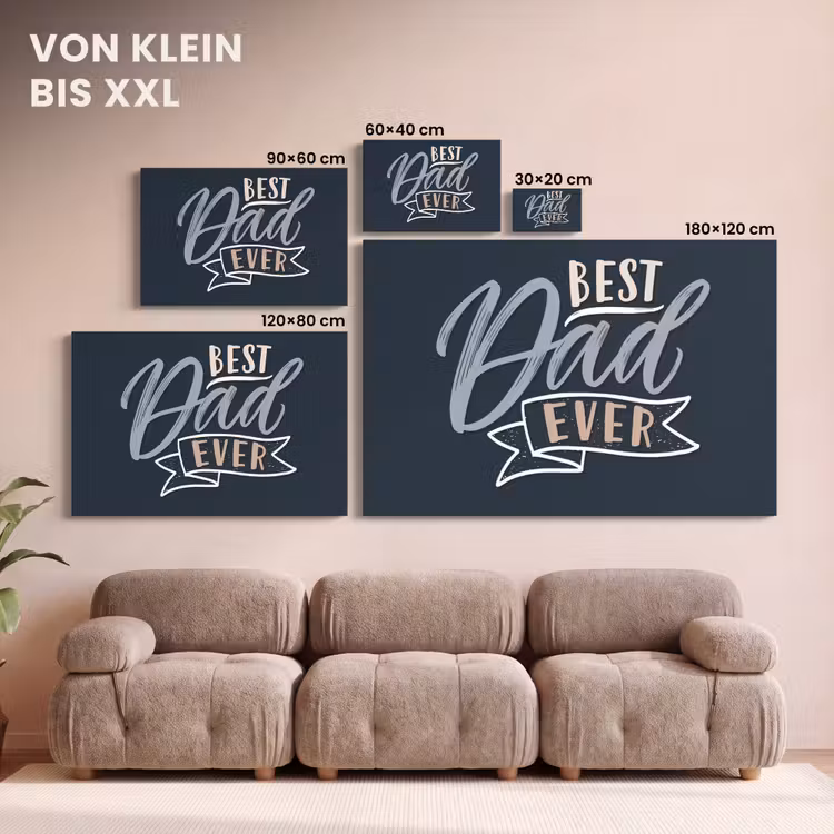 Quotes - Papa - Best dad ever - Spreuken canvas 2cm klein -Xsfeer8_DE