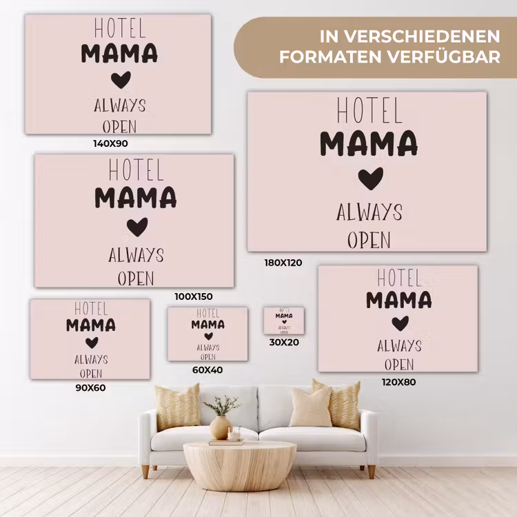 Quotes - Spreuken - Hotel mama always open - Mama canvas 2cm klein -Xsfeer8_DE