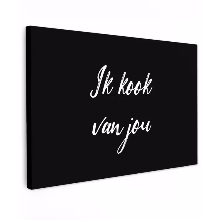 Quotes - Spreuken - Ik kook van jou - Liefde - Partner canvas 2cm klein -z3d