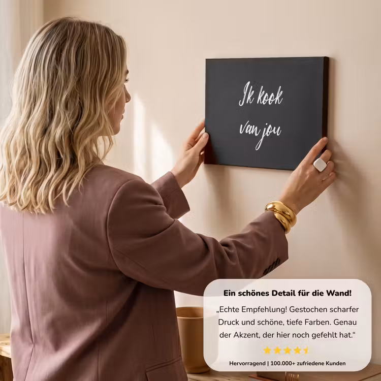 Quotes - Spreuken - Ik kook van jou - Liefde - Partner canvas 2cm klein -Xsfeer7_DE