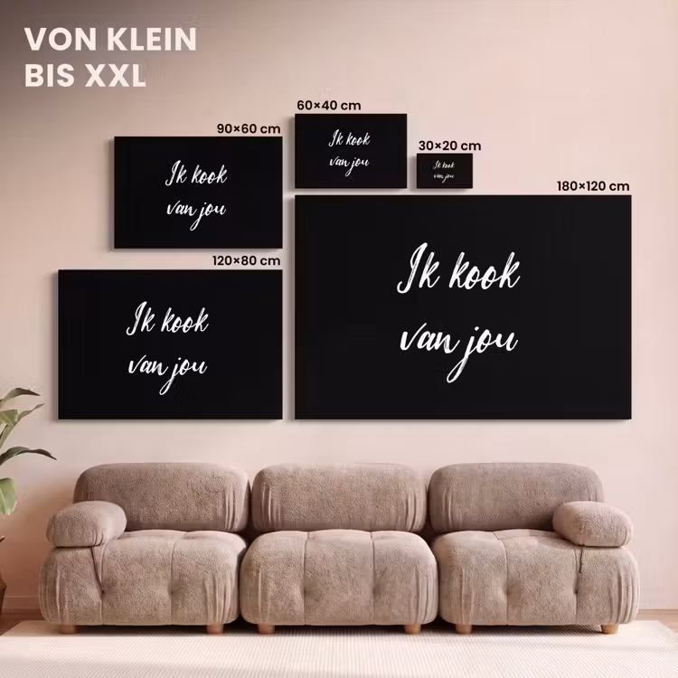 Quotes - Spreuken - Ik kook van jou - Liefde - Partner canvas 2cm klein -Xsfeer8_DE