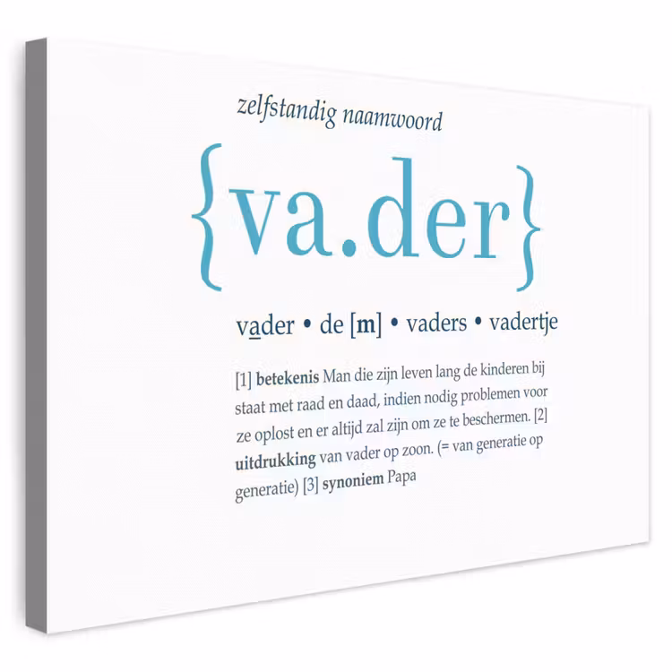 Quotes - Vader definitie - Spreuken - Woordenboek canvas 2cm klein -3d