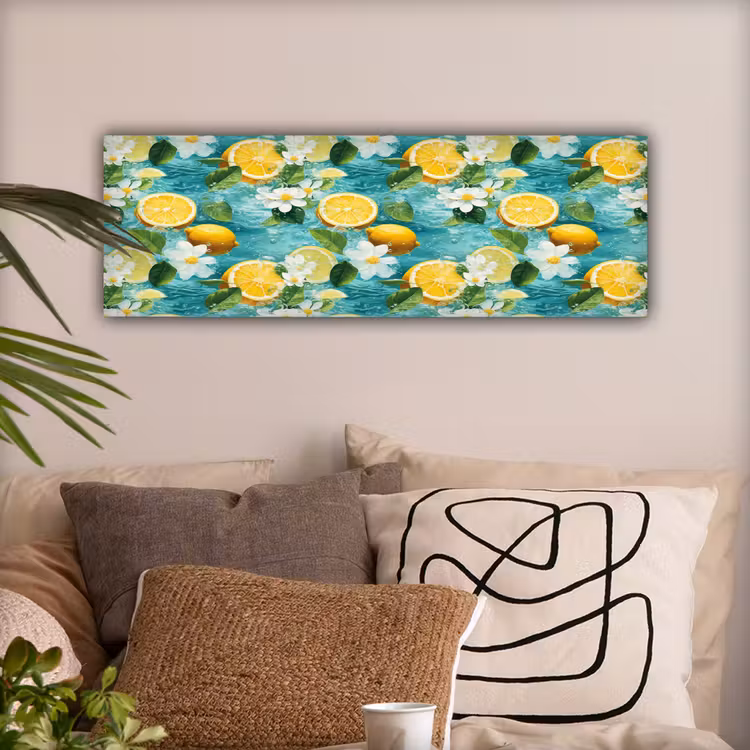 Citroen - Bloemen - Bruisend - Water canvas 2cm klein 828 -sfeer1