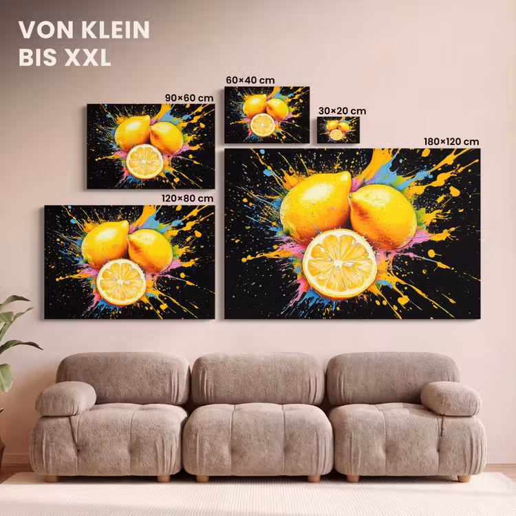 Citroen - Graffiti - Kleurrijk - Verf - Modern canvas 2cm klein -Xsfeer8_DE