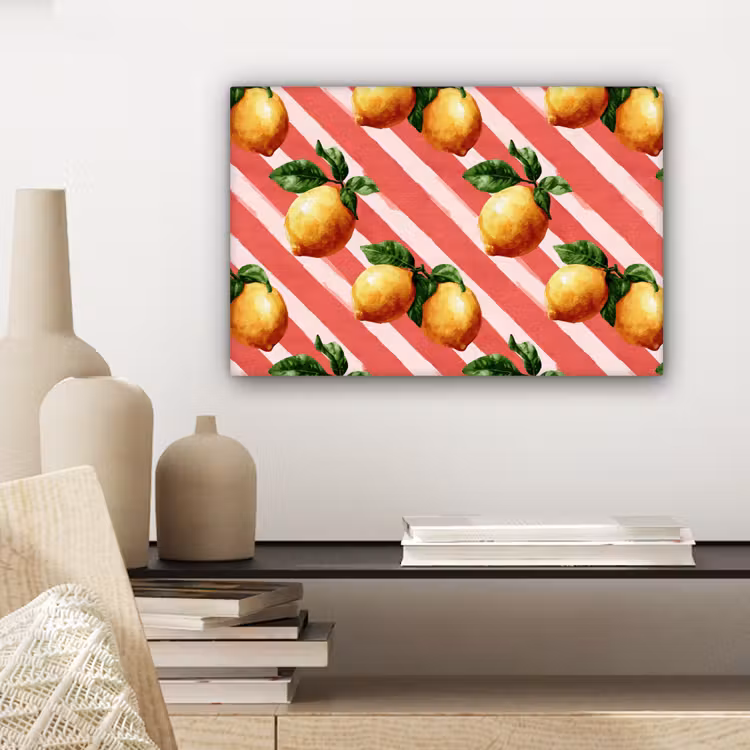 Citroen - Geïllustreerd - Oranje canvas 2cm klein 34 -sfeer6