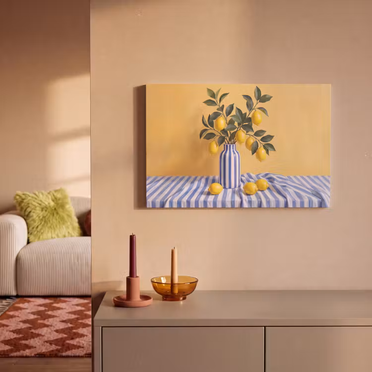 Leinwandbild - Zitrone – Stillleben – Modern - Citroen - Stilleven - Modern canvas 2cm klein