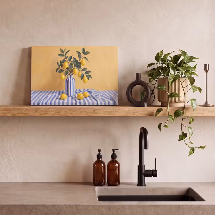 Leinwandbild - Zitrone – Stillleben – Modern - Citroen - Stilleven - Modern canvas 2cm klein
