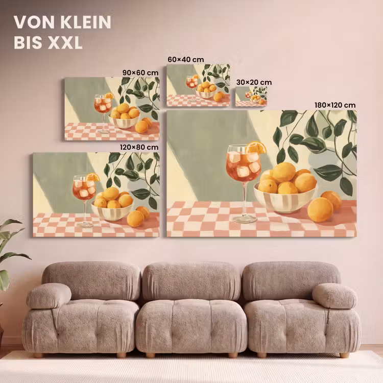 Citroenen - Glas - Tafelkleed - Geblokt canvas 2cm klein -Xsfeer8_DE