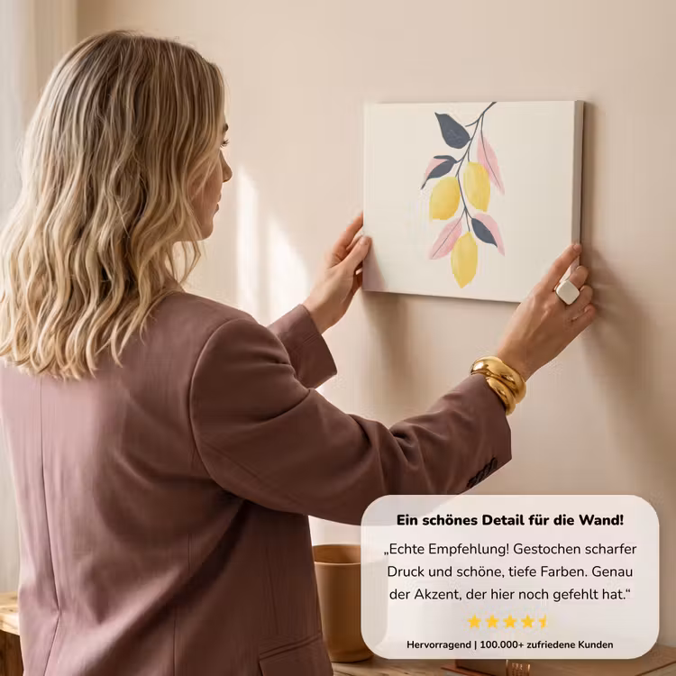 Citroenen - Felgeel - Tak - Bladeren canvas 2cm klein -Xsfeer7_DE