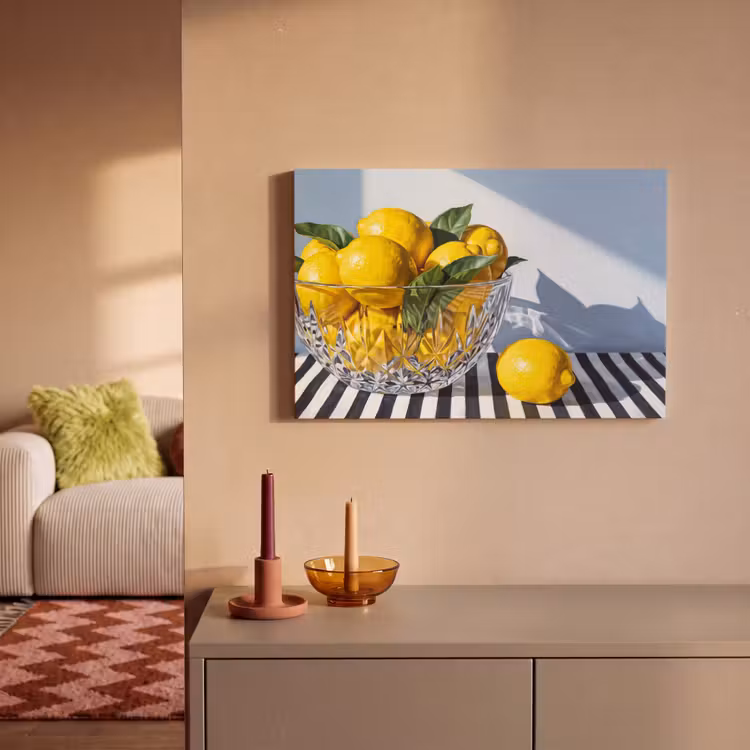 Leinwandbild - Zitronen – Obst – Gelb - Citroenen - Fruit - Geel canvas 2cm klein