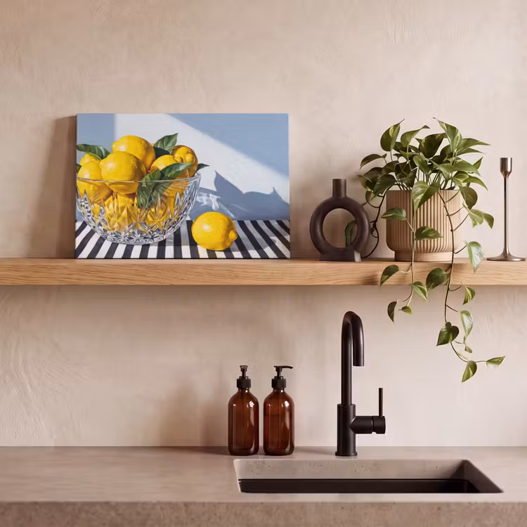 Leinwandbild - Zitronen – Obst – Gelb - Citroenen - Fruit - Geel canvas 2cm klein
