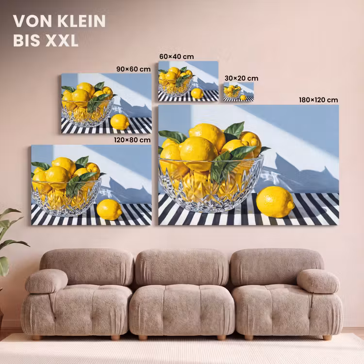 Leinwandbild - Zitronen – Obst – Gelb - Citroenen - Fruit - Geel canvas 2cm klein
