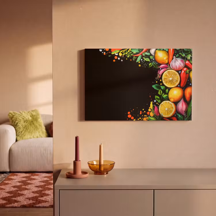 Citroenen - Peper - Kruiden - Graffiti - Verf - Abstract canvas 2cm klein -sfeer1